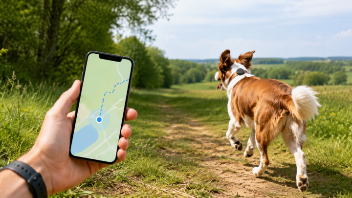 Chien qui fugue suivi grâce à un traceur GPS sur smartphone